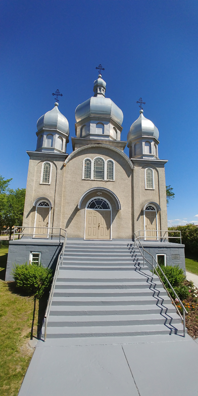 Meadow Lake All Saints Orthodox Church finish in Medium Grey